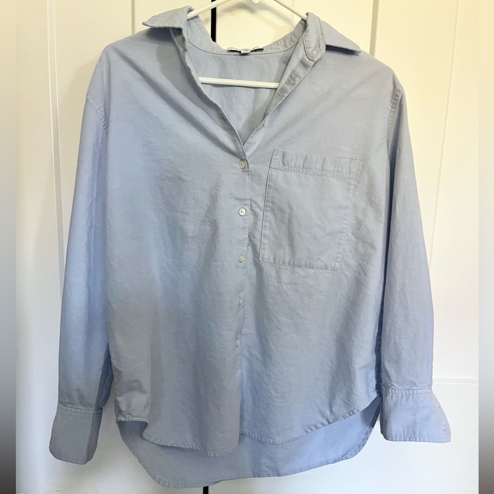 AYR Deep End Shirt in Oxford Blue, Size XS